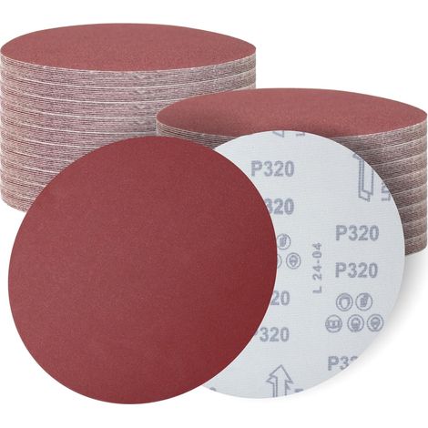 Disques de Ponçage 180mm, 30 Pièces, Disques Abrasifs Grain 320 pour Ponceuse Orbitale Aléatoire, Idéal pour Poncer/Polir/Dérouiller (1/5)