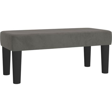 Panca dal design classico 70 x 30 x 30 cm in velluto grigio e MDF DEC024674