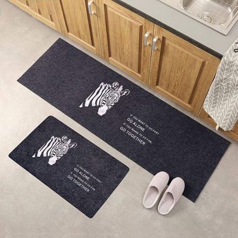 Tapis Cuisine Antidérapant 2 Pièces, Absorbant Eau Tapis pour entrée de Salle de Bain, Paillasson Tapis de Sol Cuisine Devant Evier (1/3)