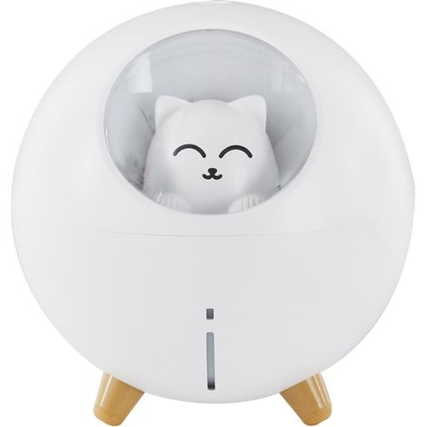 Diffuseur de Parfum Led "Chat" 11cm Blanc (1/5)
