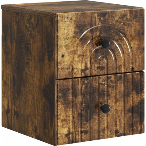 Wall-Mounted Bedside Cabinet Smoked Oak 33 x 34.5 x 40 cm vidaXL