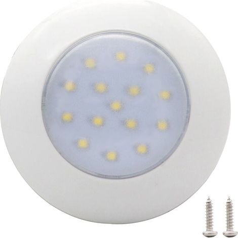 Lumiere Interieure De Voiture Ronde 15Led, Lumiere Interieure Impermeable De Lumiere Blanche 12V, 95Mm (1/4)