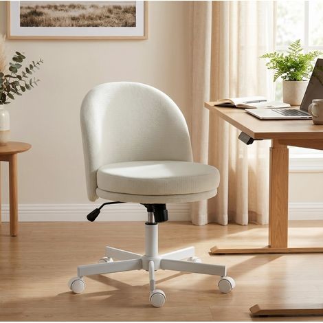 MEUBLIV Chaise de bureau 58x57x83 cm ivoire – pivotante à bascule (1/5)
