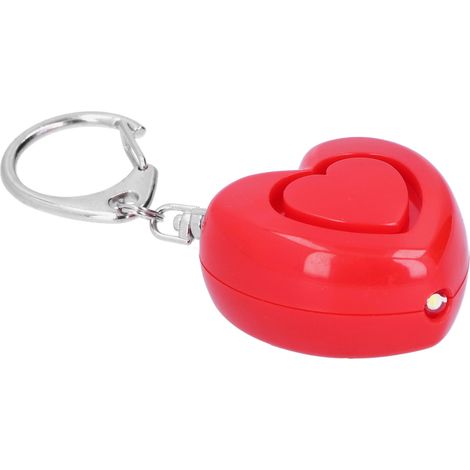 Alarme d'autodéfense lumineuse LED 125 dB, anti-agression, en forme de cœur, pour personnes âgées, femmes et enfants (rouge) (1/5)