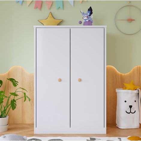 armadio 80x50x120 cm con asta salvaspazio compatto bianco OKMYHOME (1/5)