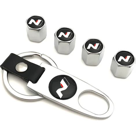 (B Argent) Bouchons de valve de pneu compatibles avec N Line, NLine i30, i20, Tucson, Elantra, Kona, Santa Fe, Sonata et Accent. Accessoires (1/5)