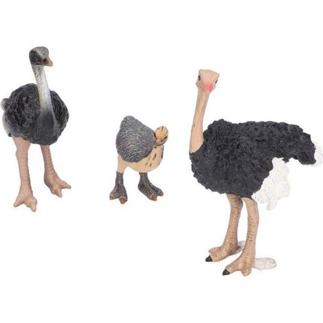 Lot de 3 figurines d'autruche, plastique, petite taille Étiquette (1/5)