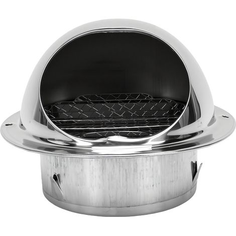 Grille d'évacuation ronde en acier inoxydable de 10 cm (4 pouces) pour sèche-linge, sortie d'air murale (1/5)