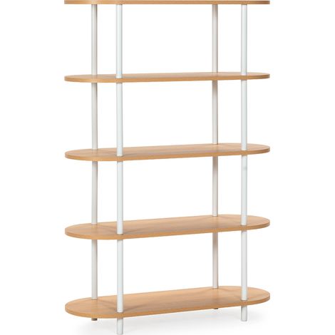 Scaffale Montana 5 ripiani effetto Rovere/Bianco (1/5)