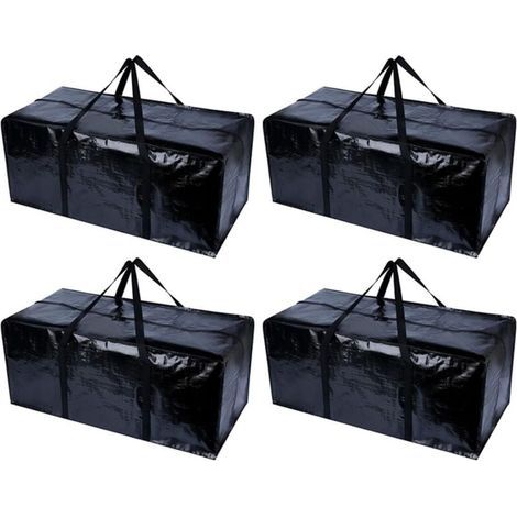 4 sacs de déménagement jumbo pour rangement de vêtements et couettes avec poignées (1/5)