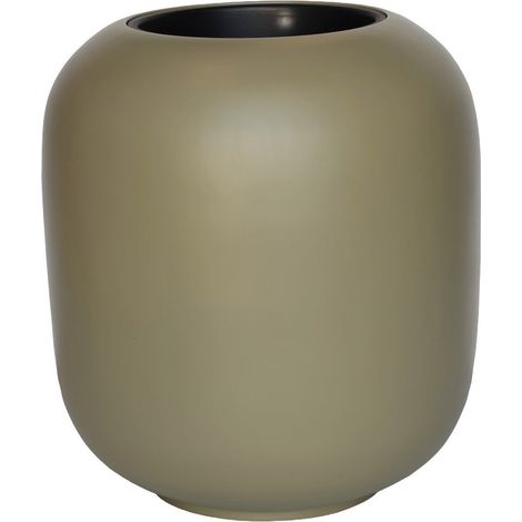 Pot de Fleurs en Fiberstone avec Bac Amovible, Gris Galet pour Intérieur et Extérieur - PANGIVO (1/4)