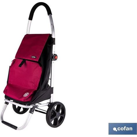 Chariot de courses pliable en aluminium d'une capacité de 43 L et doté de 2 roues de Ø20 cm (1/4)