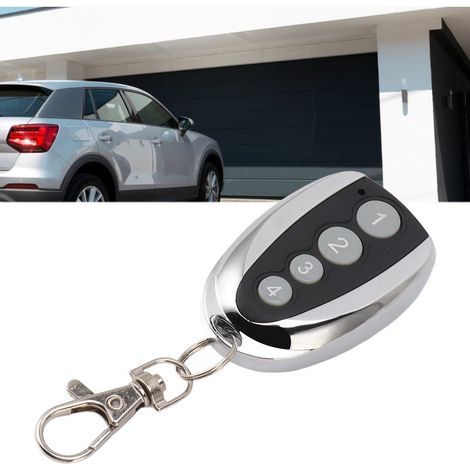 Télécommande 4 Boutons avec Porte-Clés pour Porte de Garage - Distance 100m, Aluminium/Plastique, Batterie 12V incluse (1/5)
