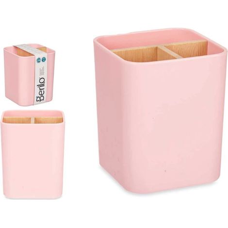 Vaso rosa Organizador de cepillos de dientes Envase grande para pasta de dientes (1/2)