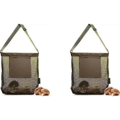 Lot de 2 Mushroom Hunting Net sac Harvest Mushroom panier Collection sac grand Capacity maille jardin Fruit Picking sac (1/5)