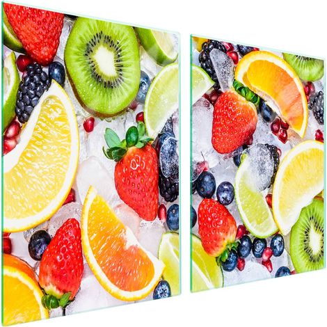 Plaque de protection en verre pour poêle 2x45x52 Fruits (1/5)