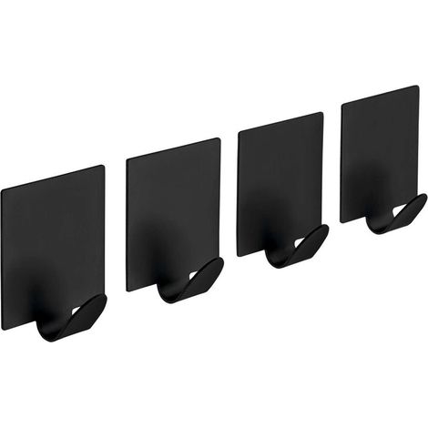 Sapho Accesorios - Gancho autoadhesivo Pirenei, 4 uds, negro mate 33201 (1/2)