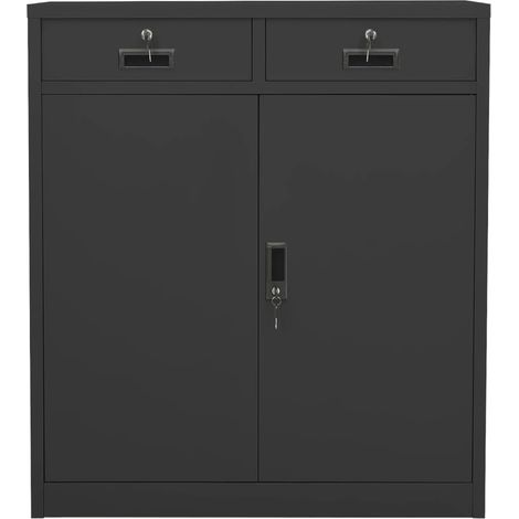 Büroschrank Anthrazit 90x40x102 cm Stahl