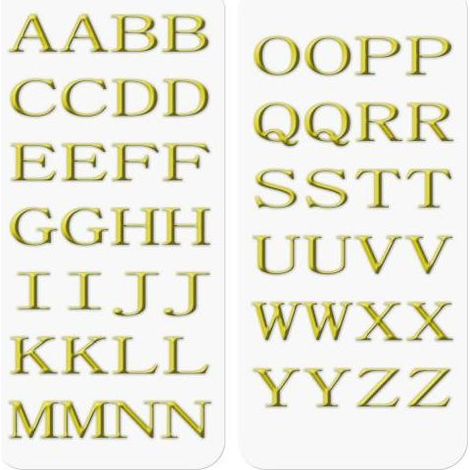 Pegatinas decorativas celly letras 3D oro plata 52 piezas