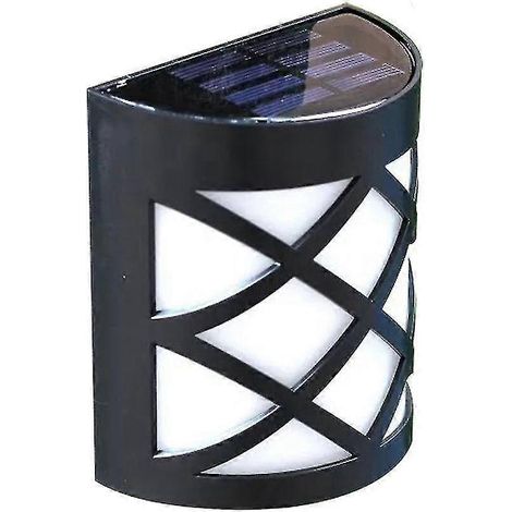 Lot de 6 lampes solaires LED murales d'extérieur, semi-circulaires, étanches, pour jardin, clôture, éclairage de sécurité extérieur. (1/3)