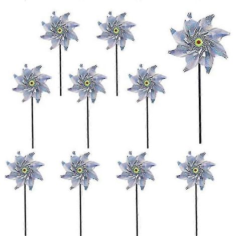 Lot de 10 réflecteurs anti-oiseaux en forme d'éolienne, pour protéger votre jardin, verger, cour, etc. (1/5)