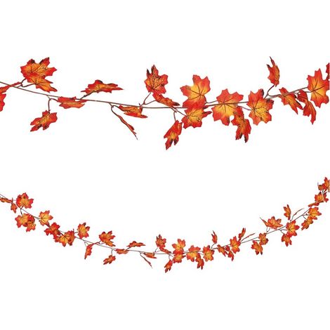 Guirlande de feuilles orange d'automne pour Halloween 1,9 m (1/5)