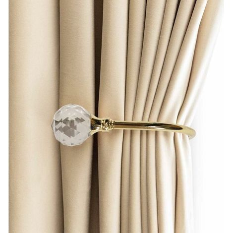 Embrasses à Rideaux Crochets Murals U Métal Curtain Tiebacks, Rideau Metallique 2 Pack (Petit, Or) (1/4)