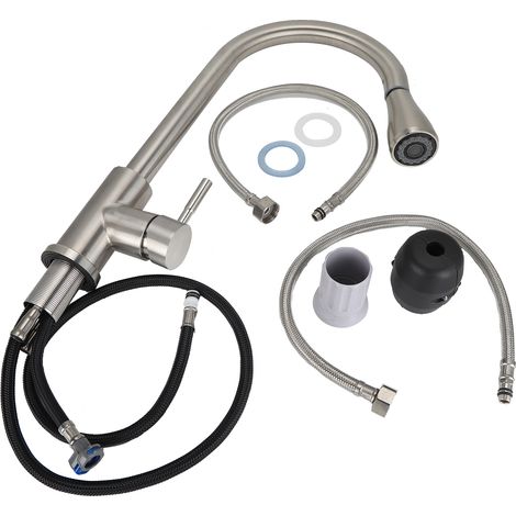 Robinet d'évier multifonctionnel en acier inoxydable 304, rotatif, eau chaude et froide, universel et durable pour la cuisine. (1/5)