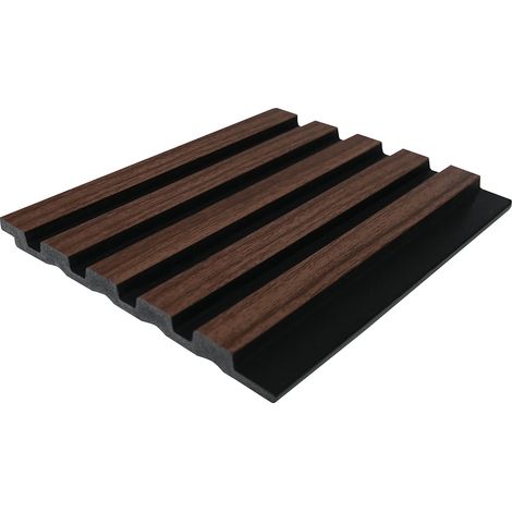 Pannello da parete 3D Set da 3,71m² Colore legno naturale scuro e Nero Lotto di 8 pezzi - TATIANA (1/2)