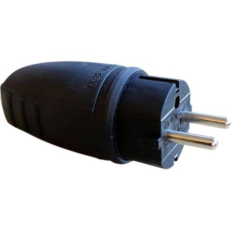 N & L 11257 Spina di sicurezza Gomma 230 V Nero IP44