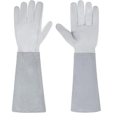 Gants de jardinage résistants aux coupures et aux perforations pour le jardinage (M blanc) (1/4)