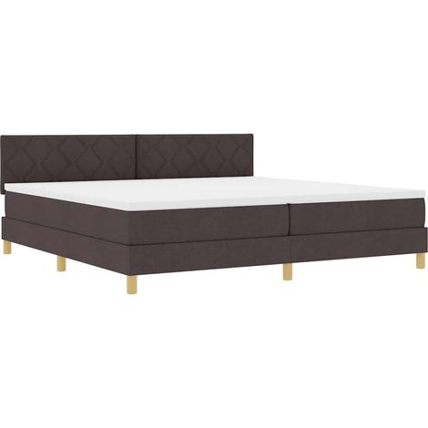 Maison Exclusive - Lit à ressort LED Marron foncé 200 x 200 cm tissu (1/5)