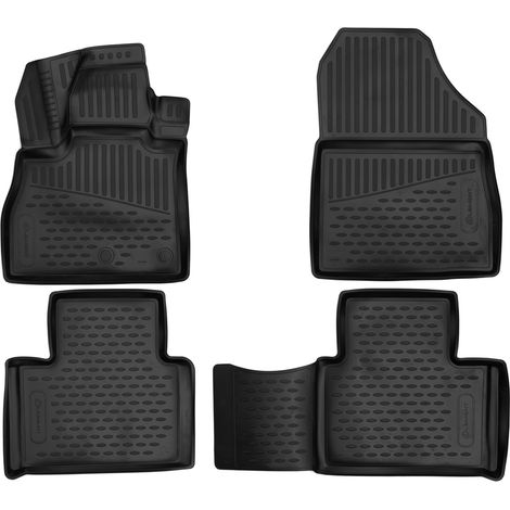 KIT TAPPETINI 3D COMPATIBILE CON RENAULT Scenic, IV 2016- 4 pcs.  TAPPETINO IN GOMMA TPE  BORDO ALTO 3D ANTISCIVOLO IMPERMEABILE