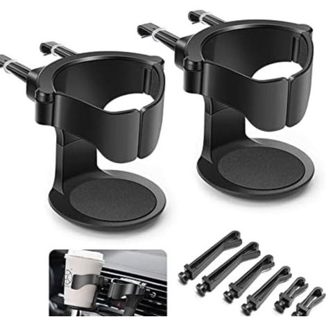 Porte-gobelet - Porte-gobelet de voiture, lot de 2, porte-canette universel, support de ventilation réglable pour voiture, porte-bouteille pour cendrier de voiture, tasse à café et canette