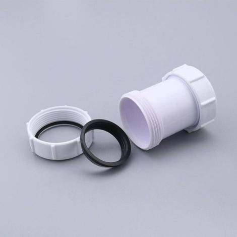 2pcs Connecteur de Tuyau Droit 40mm PP Tuyau d'évacuation Raccord de 1/2 Compression pour Baignoire Évier de Cuisine (1/4)