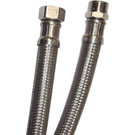 ATTACCHINO FLESSIBILE PER MONOCOMANDO 350MM - RACCORDO F1/2- F3/8 - IN ACCIAIO INOX