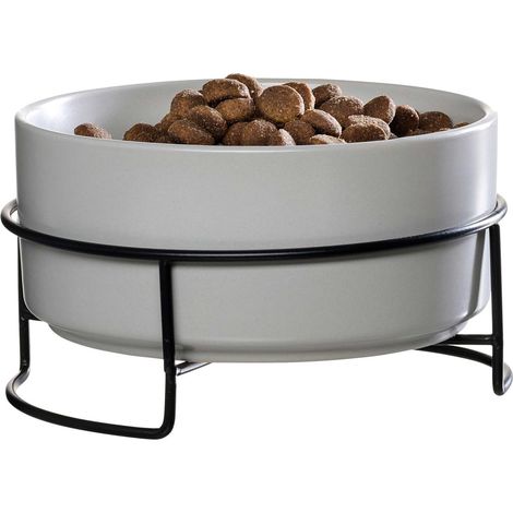 RITZENHOFF & BREKER TARO GAMELLE POUR CHIEN EN FAÏENCE Ø 14 CM AVEC SUPPORT EN MÉTAL GAMELLE AVEC POSITION D'ALIMENTATION ÉLEV