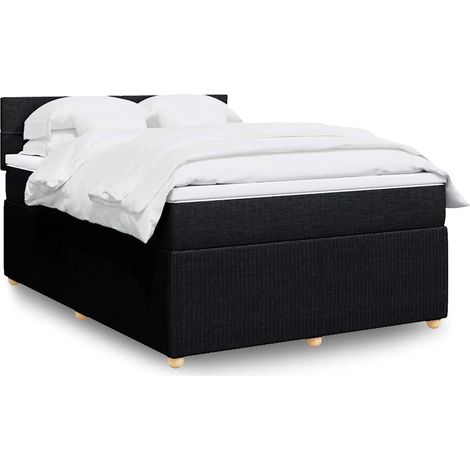 Boxspringbett mit Matratze Schwarz 160x200 cm Stoff