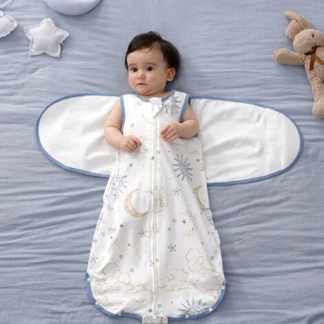 Gigoteuse d'emmaillotage pour bébé – Couverture portable réglable – 0 à 6 mois – Tissu doux en rayonne et coton – Fermeture éclair bidirectionnelle (1/4)