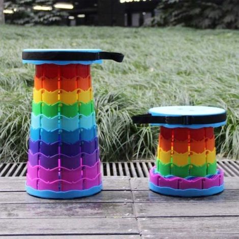 Tabouret pliant portable - - Mini Tabouret Rétractable - Télescopique - Multicolore - Pour pêche (1/3)