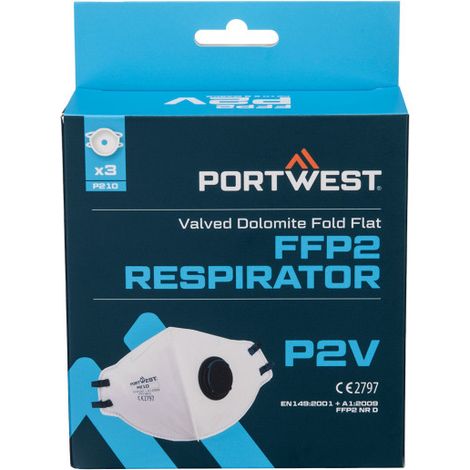 Mascarilla Dolomite plegable con válvula FFP2 (Pack 3) P210 (1/2)