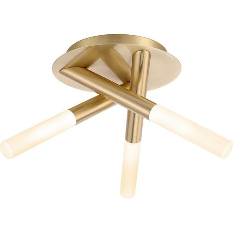 Forum Spa Crux Satin Brass 340mm 3 Lamp Bathroom Ceiling Light - SPA-20829-SBRS