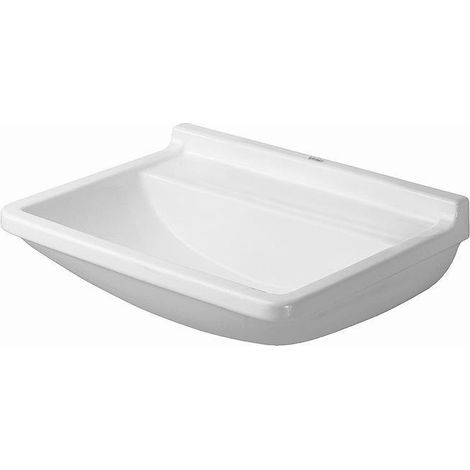 Lavabo DU Starck 3 Med 500 mm sans trop-plein, avec bonde de trop-plein, blanc WG