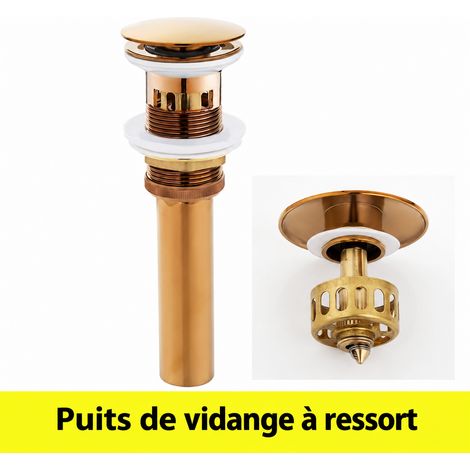 Bonde de lavabo pop-up cuivre modèle 031 or rose grand clapet pop-up avec trou de trop-plein 20 × 6 × 6 cm 400 g – Livraison gratuite (1/4)