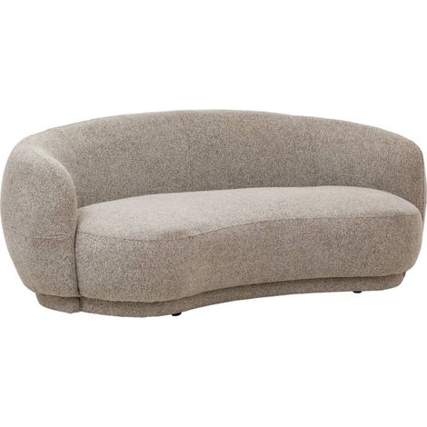 Made In Meubles – Canapé droit 3 places en tissu bouclette gris – Design arrondi – Dimensions 191x93x73 cm – Confort maximal (1/5)
