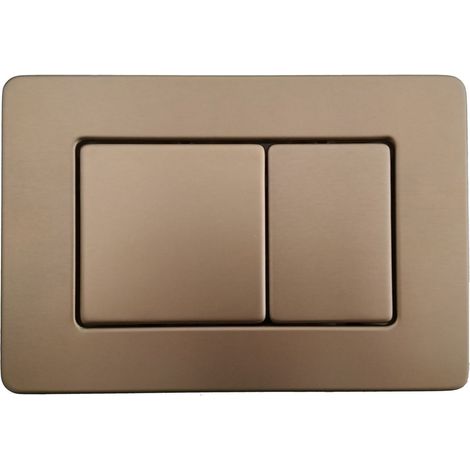 Kroos – Plaque de commande WC en acier inoxydable – Finition or rose brossé – Mécanisme à double touche – Installation sans outil (1/2)