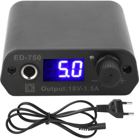 Alimentation tatouage écran LCD, prévention fatigue, veille automatique, bloc machine tatouage, 100-240V fiche UE. (1/5)