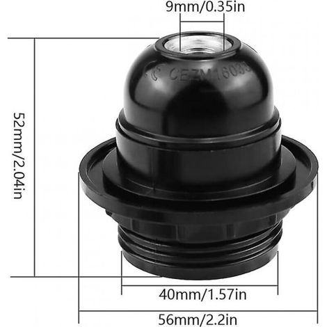 Adaptateur de douille E27 4 pièces, douille E27, support de lampe à douille à vis noir E27, ampoule rétro E27, pour fixation de douille d'ampoule rétro (1/3)