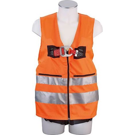 Gilet de sécurité EN 471, taille 44-54 avec harnais de sécurité, MAS 40, rallonge antichute 0,5 m