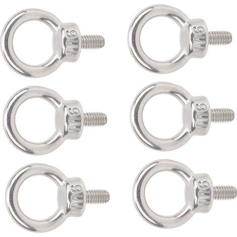 10 Pièces Boulons à Œillet M6 en Acier Inoxydable 304 pour Levage et Fixation